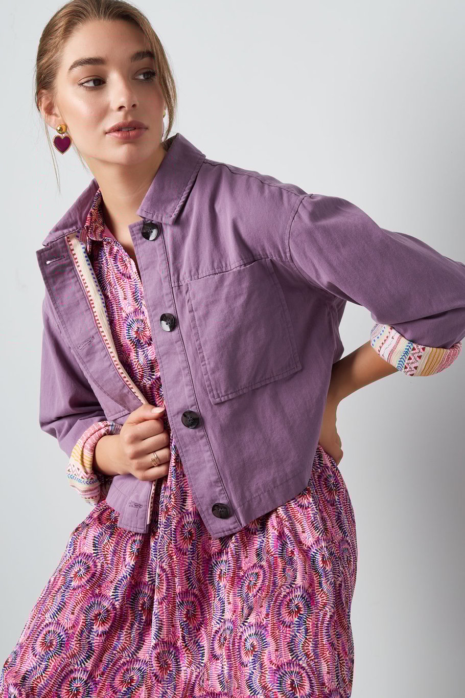 Cropped jacket - groen Afbeelding7